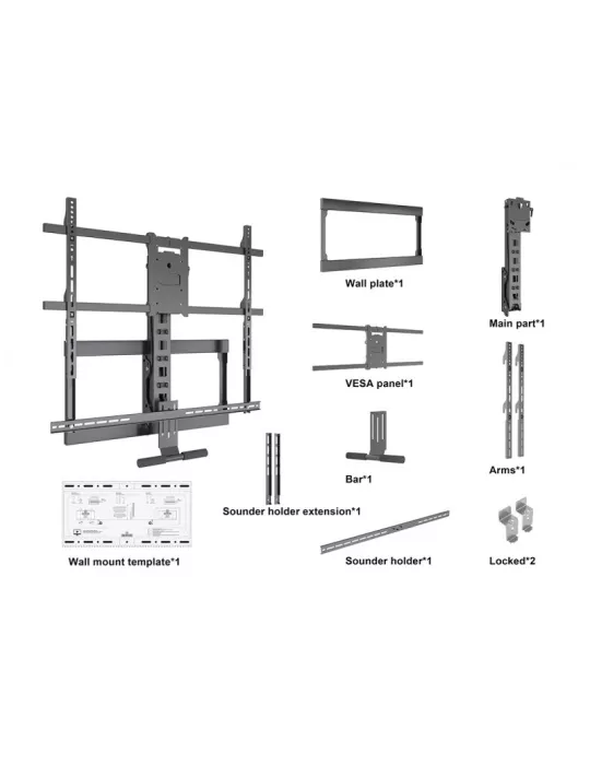 MULTIBRACKETS 4301 Support mural Articule Multibrackets Pull Down Full Motion Flexarm XL pour Ecran 55"-86" - Max 40kg VESA 800