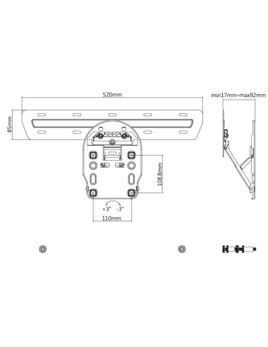 MULTIBRACKETS 5464 Support Mural Super Slim inclinable Multibrackets pour écran Samsung QLED de 49" - 65"