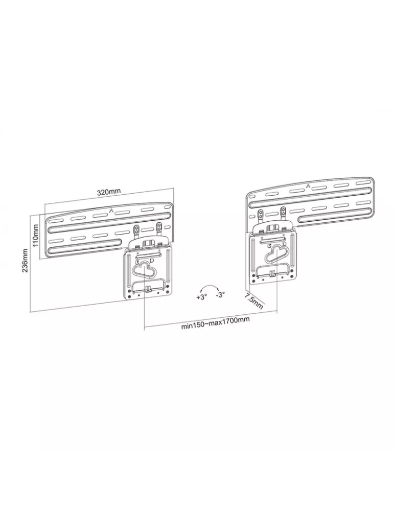 MULTIBRACKETS 3021 Soporte de pared Multibrackets inclinable Super Slim para pantallas Samsung QLED de 43  a 85 . MULTIBRACKET