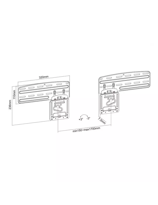 MULTIBRACKETS 3021 Super Slim tilting Multibrackets wall mount for Samsung QLED screens from 43  - 85 . MULTIBRACKETS MUL3021