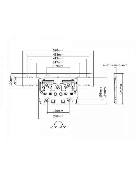 MULTIBRACKETS 6478 Support Mural QLED Super Slim inclinable Multibrackets Serie 7/8/9 Large Taille 75"