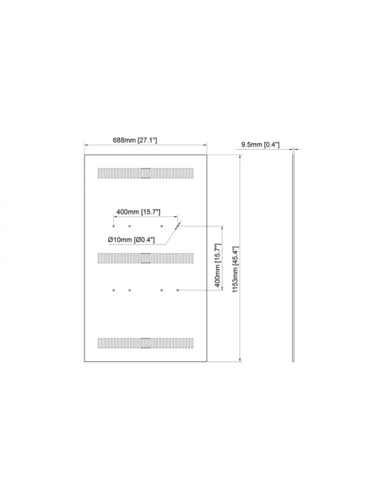 MULTIBRACKETS 1164 Plaque arrière cadre Multibrackets Enclosure 49  Back Plate Medium Black REF MULTIBRACKETS MUL1164 | MusicG
