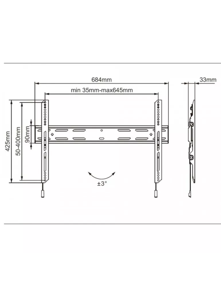 MULTIBRACKETS 6683 Support mural fixe Multibrackets Universal Wallmount Outdoor Fixed - écran 40 -75  Vesa Max 600x400 MULTIBR