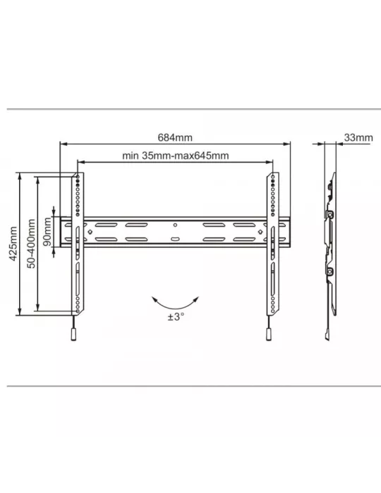 MULTIBRACKETS 6683 Feste Wandhalterung Multibrackets Universal Wallmount Outdoor Fixed - Bildschirm 40 -75  Vesa Max 600x400 M