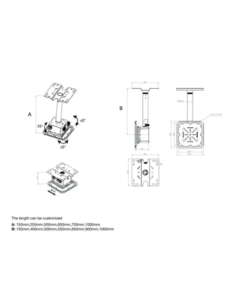 MULTIBRACKETS 0587 Videoprojector ceiling mount Multibrackets Pro HD 40kg Black Ref. MULTIBRACKETS MUL0587 | MusicGoodDeal
