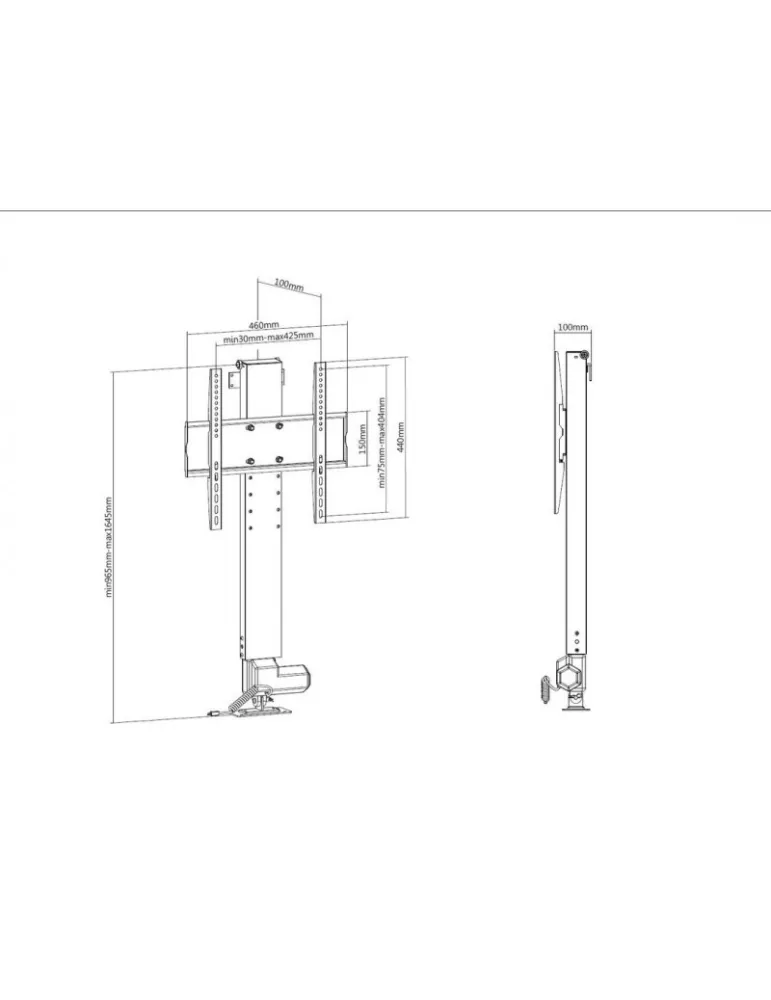 MULTIBRACKETS 5976 Soporte motorizado Multibrackets Motorized TV Lift Medium - écran 23 -49  Vesa Max 400x400 MULTIBRACKETS MU