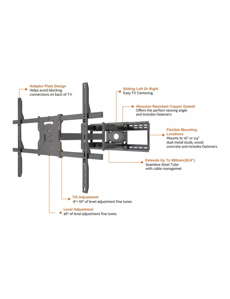MULTIBRACKETS 5605 Wandhalterung Universal Long Reach Arm 980mm SD DUAL Ref   MULTIBRACKETS MUL5605 | MusicGoodDeal