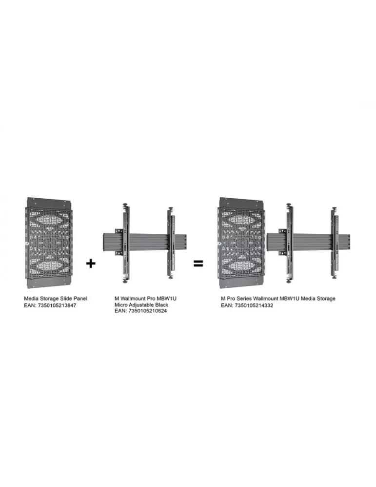 MULTIBRACKETS 4332 Multibrackets Wallmount MBW1U Media Storage - VESA Max 600x400 MULTIBRACKETS MUL4332 | MusicGoodDeal