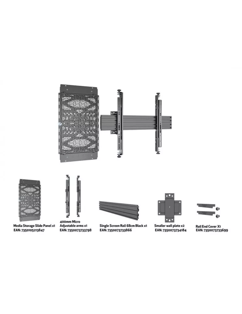 MULTIBRACKETS 4332 Multibrackets Wallmount MBW1U Media Storage - VESA Max 600x400 MULTIBRACKETS MUL4332 | MusicGoodDeal