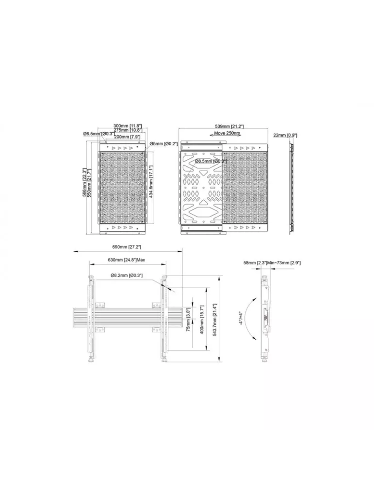 MULTIBRACKETS 4332 Multibrackets Wallmount MBW1U Media Storage - VESA Max 600x400 MULTIBRACKETS MUL4332 | MusicGoodDeal