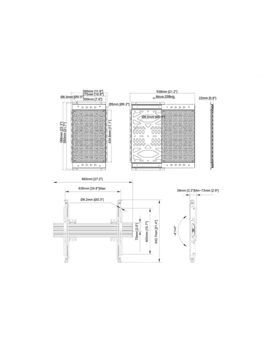MULTIBRACKETS 4332 Multibrackets Wallmount MBW1U Media Storage - VESA Max 600x400 MULTIBRACKETS MUL4332 | MusicGoodDeal