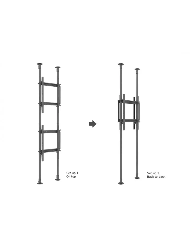 MULTIBRACKETS 7963 Soporte sol plafond Multibrackets Soporte de suelo a techo Pro MBFC2P2UHD - 2 pantallas 55 -75  VESA Max 60