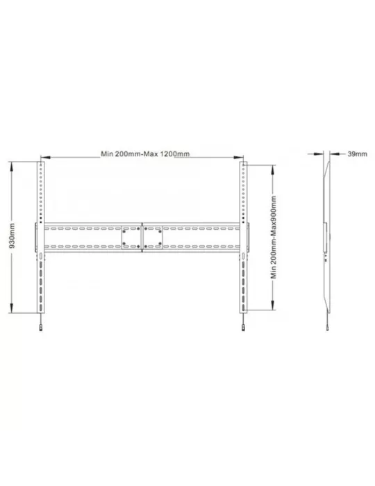 MULTIBRACKETS 0940 Support mural Universel fixe Multibrackets SD MAX pour écran LCD de 60" - 110" Capacité 125 kg Vesa Max 1200