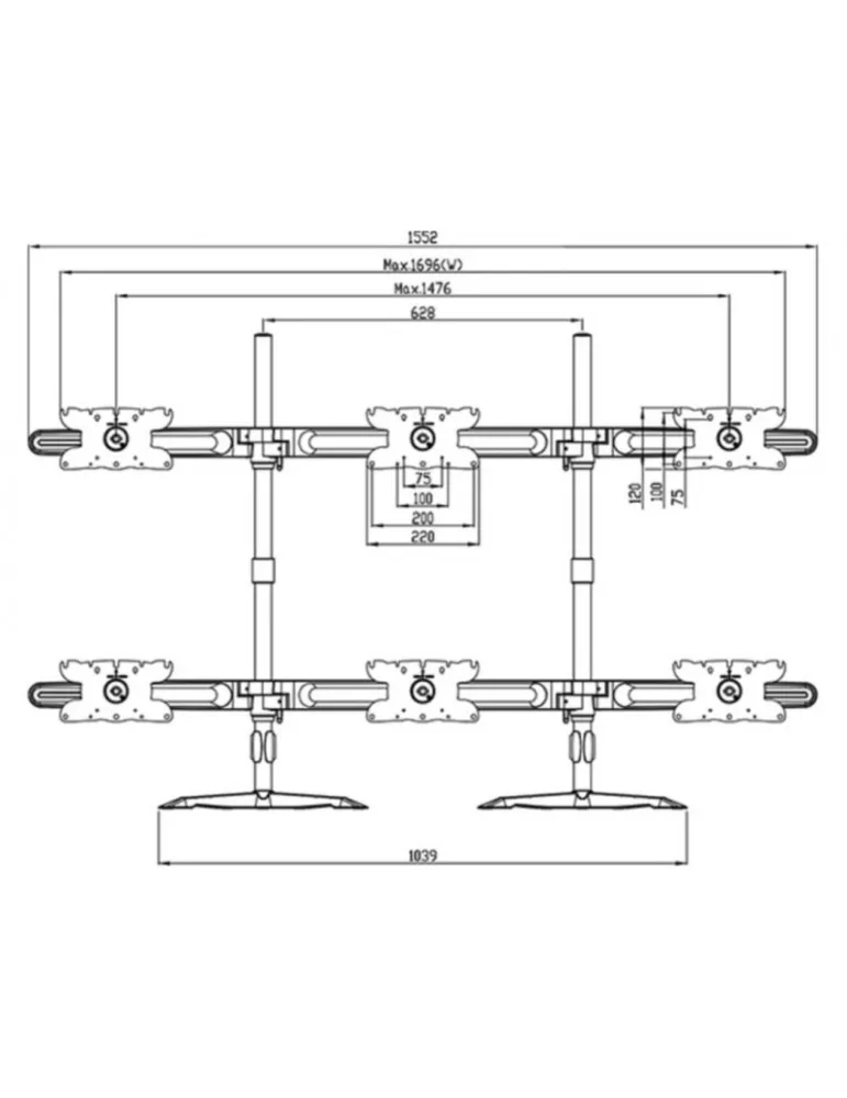 MULTIBRACKETS 1329 Extension pour support de table Multibrackets VESA Desktopmount Triple Stand Expansion Kit - écran de 24"-32