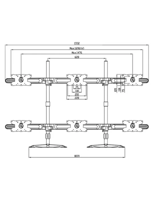 MULTIBRACKETS 1329 Extension pour support de table Multibrackets VESA Desktopmount Triple Stand Expansion Kit - écran de 24"-32
