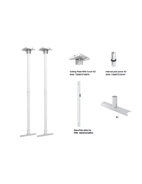 MULTIBRACKETS 1607 Soporte de techo Multibrackets 1500mm Placa de conexión de tubos Grande Blanco - écran 75  -98  Blanc MULTI