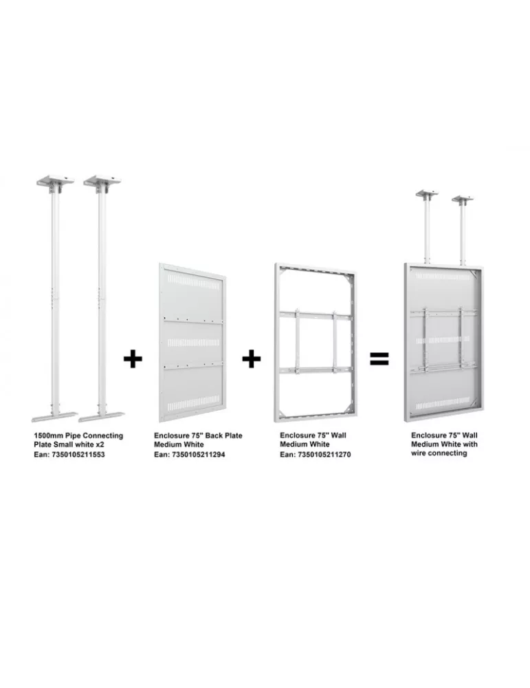 MULTIBRACKETS 1607 Soporte de techo Multibrackets 1500mm Placa de conexión de tubos Grande Blanco - écran 75  -98  Blanc MULTI