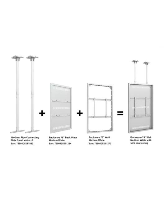 MULTIBRACKETS 1607 Ceiling support Multibrackets 1500mm Pipe Connecting Plate Large White - screen 75  -98  White MULTIBRACKET