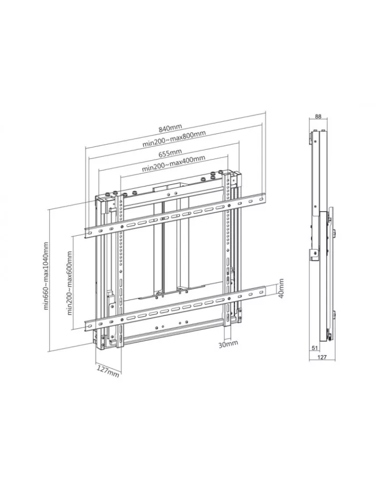 MULTIBRACKETS 7765 Support mural contrebalancé Multibrackets Counterbalanced Wallmount HD 40-60kg pour écran LCD 55" - 75" VESA