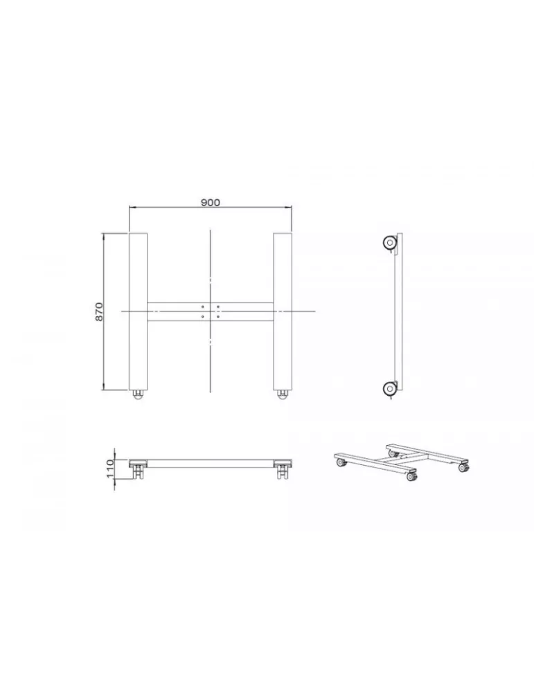 MULTIBRACKETS 6003 Mobile Basis Multibrackets Public Display Stand Wheelbase HD B2B Black MULTIBRACKETS MUL6003 | MusicGoodDea