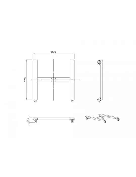 MULTIBRACKETS 6003 Base mobile Multibrackets Public Display Stand Wheelbase HD B2B Black