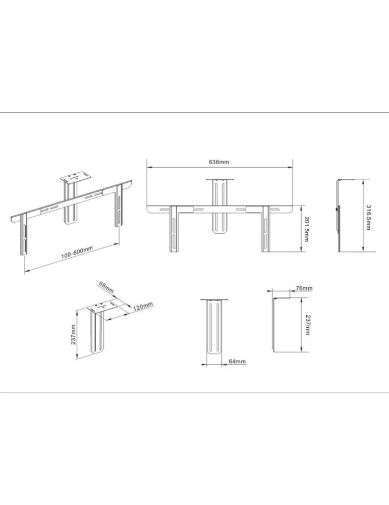 MULTIBRACKETS 7901 Universal-Kamerahalterung 55 -110  Multibrackets VESA bis zu 600x400 mm MULTIBRACKETS MUL7901 | MusicGoodDe
