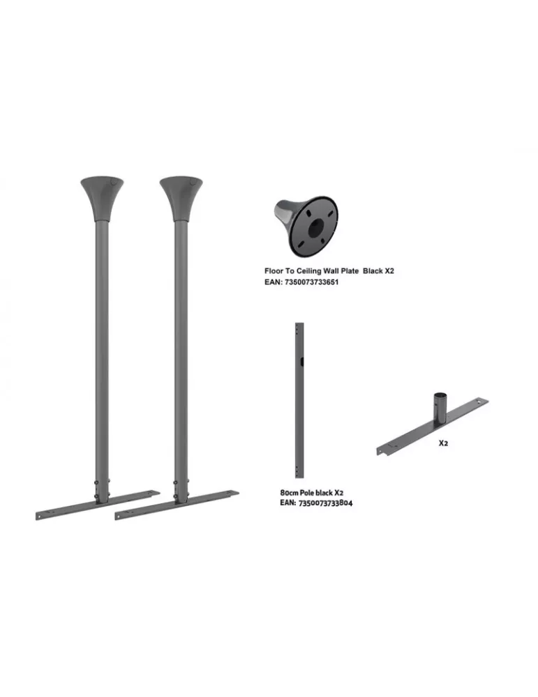 MULTIBRACKETS 1645 Support plafond Multibrackets Floor to Ceiling Kit Medium Black - écran 49" - 65"