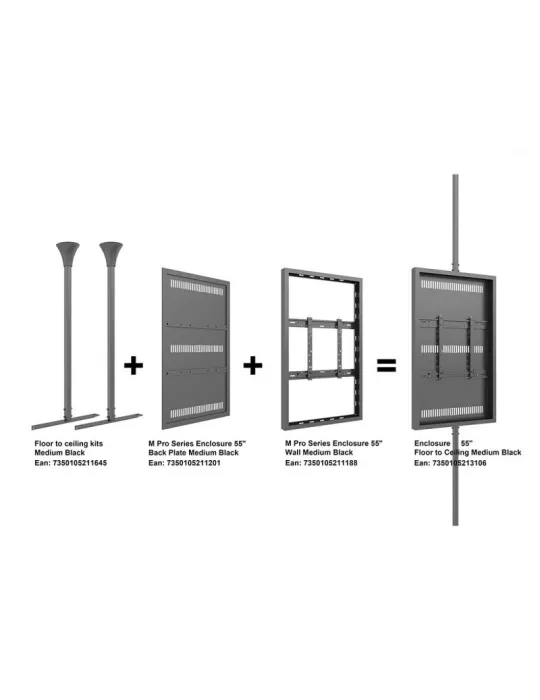 MULTIBRACKETS 1645 Support plafond Multibrackets Floor to Ceiling Kit Medium Black - écran 49" - 65"