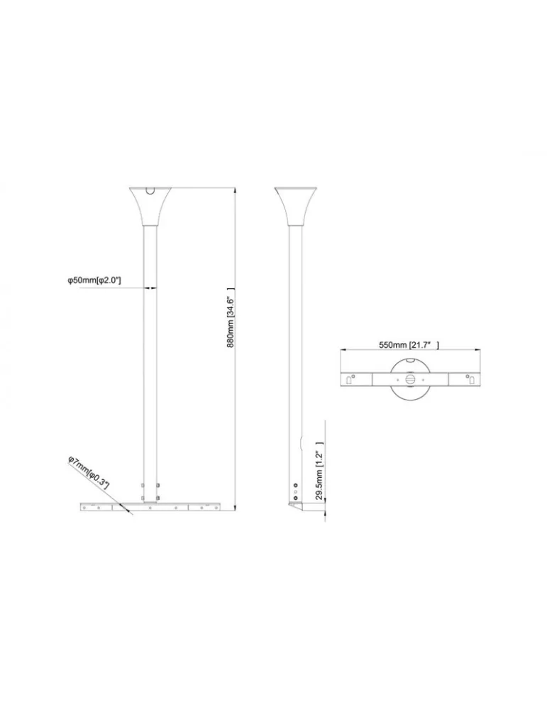 MULTIBRACKETS 1645 Support plafond Multibrackets Floor to Ceiling Kit Medium Black - écran 49" - 65"