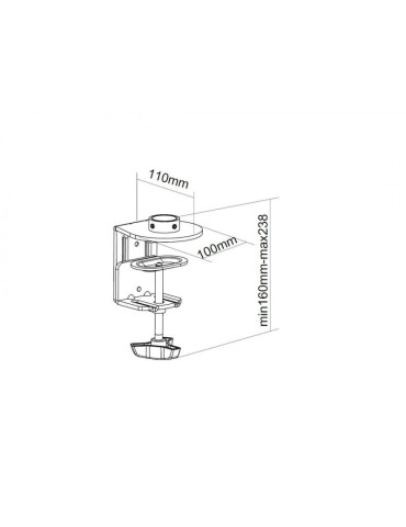 MULTIBRACKETS 5440 Pince pour support de table Multibrackets pour série M Deskmount Single / Dual / Triple / Quad Deskmount Cla 2