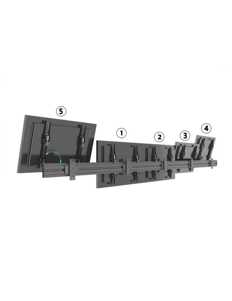 MULTIBRACKETS 6008 Neigbare Wandhalterung Multibrackets Wallmount Pro MBW5U - 5 Bildschirme 40 -65  VESA Max 400x400 MULTIBRAC