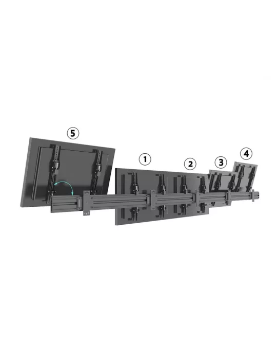 MULTIBRACKETS 6008 Neigbare Wandhalterung Multibrackets Wallmount Pro MBW5U - 5 Bildschirme 40 -65  VESA Max 400x400 MULTIBRAC
