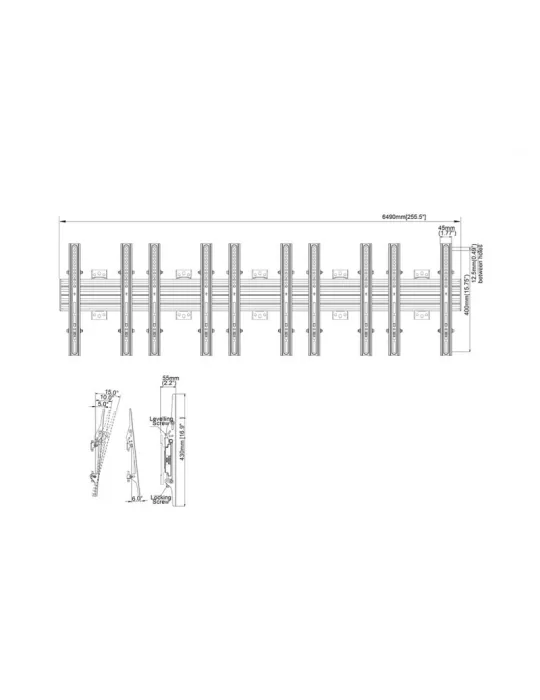 MULTIBRACKETS 6008 Neigbare Wandhalterung Multibrackets Wallmount Pro MBW5U - 5 Bildschirme 40 -65  VESA Max 400x400 MULTIBRAC