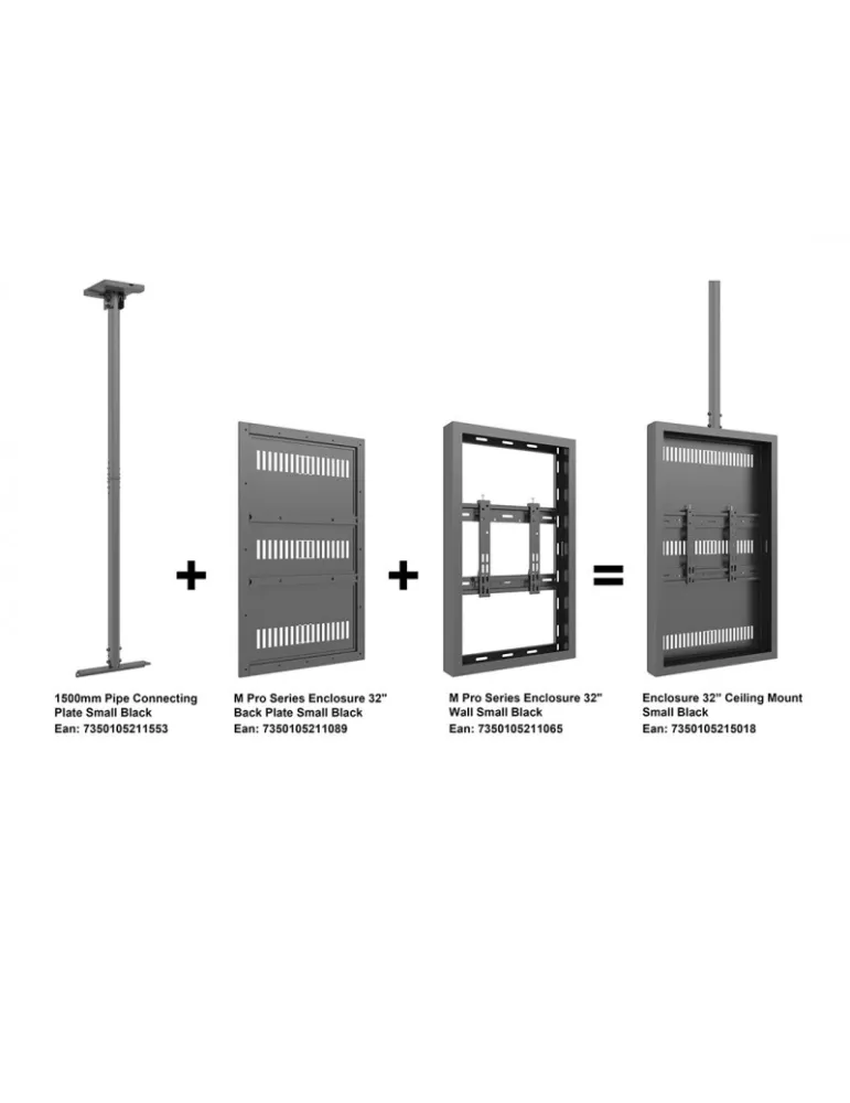 MULTIBRACKETS 5018 Caisson avec support plafond Multibrackets Enclosure 32  Ceiling Small Black MULTIBRACKETS MUL5018 | MusicG