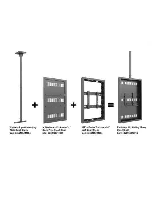 MULTIBRACKETS 5018 Caisson avec support plafond Multibrackets Enclosure 32  Ceiling Small Black MULTIBRACKETS MUL5018 | MusicG