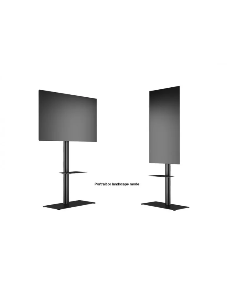 MULTIBRACKETS 6862 Support sol + étagère inclus Multibrackets Display Stand 180 Single Black w Floorbase/Shelf - écran 24"-65" 