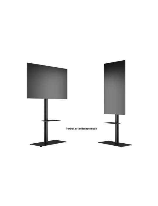 MULTIBRACKETS 6862 Floor stand   shelf included Multibrackets Display Stand 180 Single Black w Floorbase Shelf - screen 24 -65