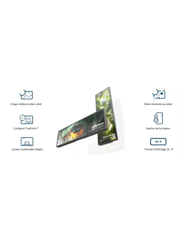 DYNASCAN DS371BT4 Moniteur stretch 37" Forte luminosité   LCD / D-LED Full HD 3000 cd/m² 24/7 2