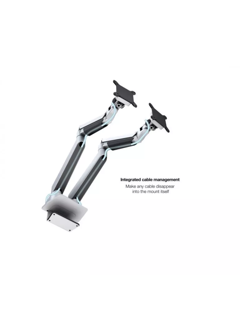 MULTIBRACKETS 1904 Table stand with computer support Multibrackets Gas Lift Arm Dual Arm w. Laptop Holder - 15 - 32  screen VE