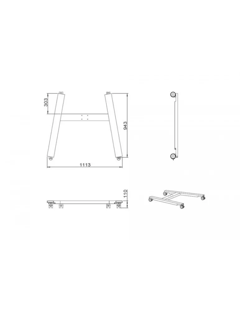 MULTIBRACKETS 6027 Base mobile Multibrackets Public Display Stand Wheelbase HD Black MULTIBRACKETS MUL6027 | MusicGoodDeal