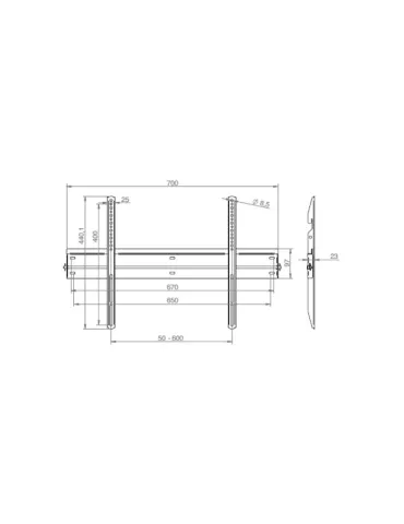 EUROMET 14720 Euromet Ultra-slim fixed wall mount VESA 600x400 max EUROMET EUR14720 | MusicGoodDeal 2