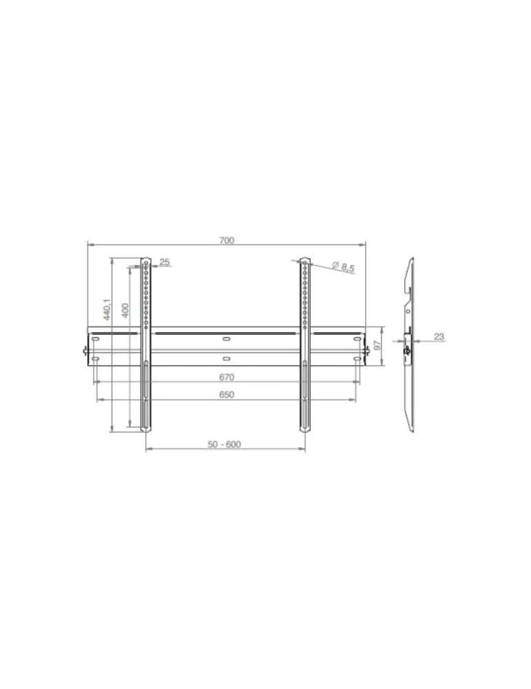 EUROMET 14720 Feststehende Wandhalterung Ultra-slim Euromet VESA 600x400 max EUROMET EUR14720 | MusicGoodDeal
