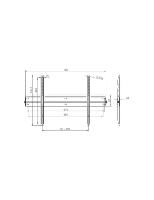 EUROMET 14720 Euromet Ultra-slim fixed wall mount VESA 600x400 max EUROMET EUR14720 | MusicGoodDeal
