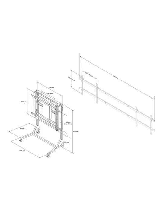 MULTIBRACKETS 0440 Motorisierter Rollständer Multibrackets Motorized Floorstand Dual Screen 160 kg Black SD - 84 -Bildschirm V