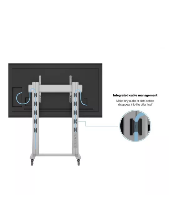MULTIBRACKETS 2722 Mobiler Ständer Multibrackets Display Stand 180 Dual Pillar Wheelbase Silber - Bildschirm 70 -110  VESA Max