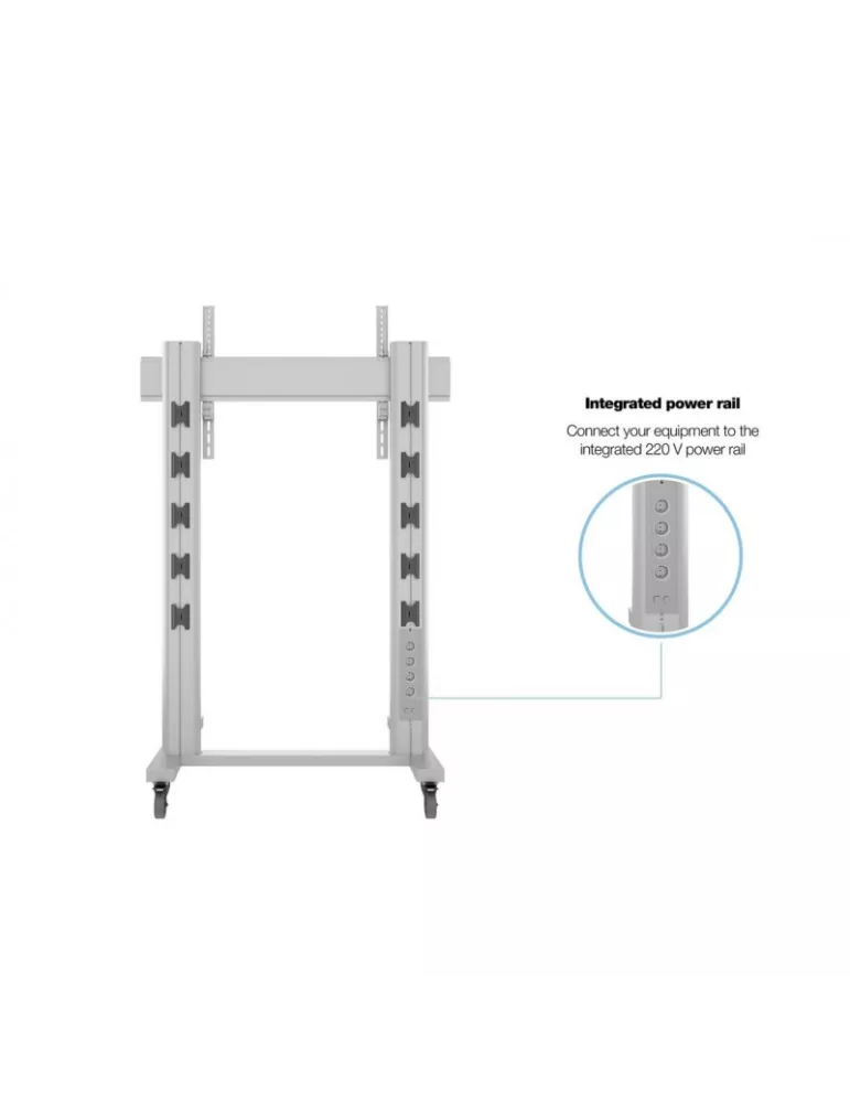 MULTIBRACKETS 2722 Support mobile Multibrackets Display Stand 180 Dual Pillar Wheelbase Silver - écran 70"-110" VESA Max 800x60