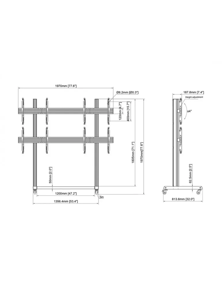 MULTIBRACKETS 3359 Multibrackets Pro Series Soporte de Video Wall 2x2 - 4 pantallas 43  - 65  VESA Max 800x400 MULTIBRACKETS M