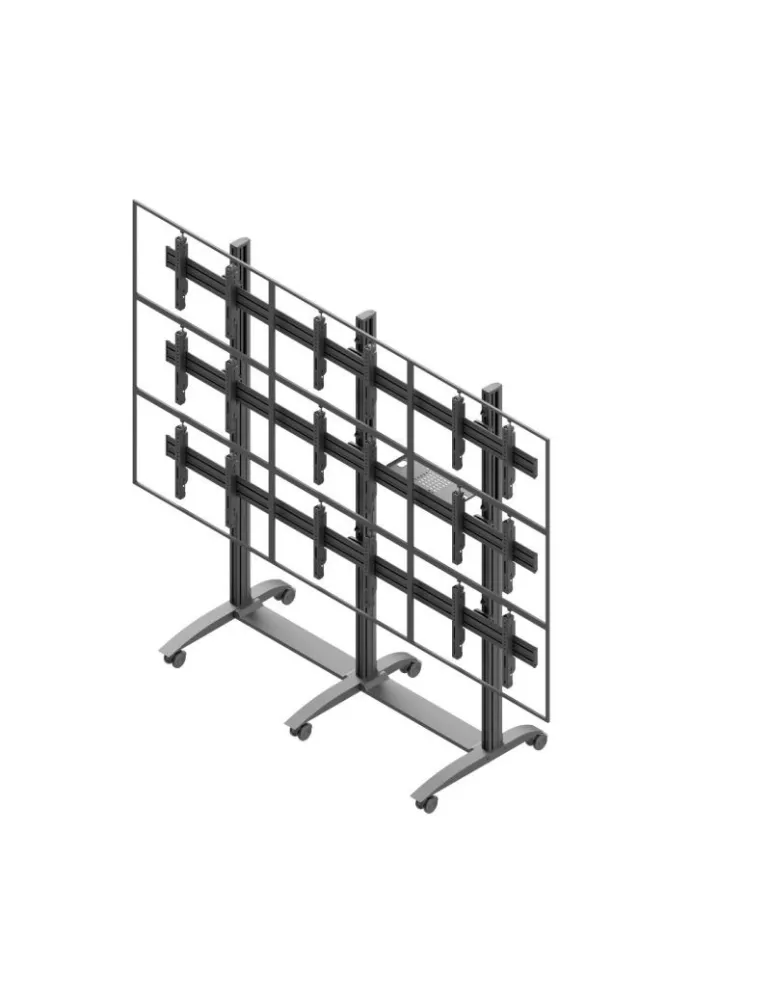 EDBAK VWTA3357L Soporte móvil con ruedas VWTA3357-L (apaisado) 9 pantallas 50  - 57   EDBAK EDBVWTA3357L | MusicGoodDeal