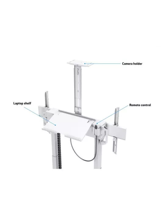 MULTIBRACKETS 6782 FloorStand móvil motorizado Pantalla de 42  - 100  - 120kg Vesa Max 800x400 Rack   Soporte Cámara incluidos