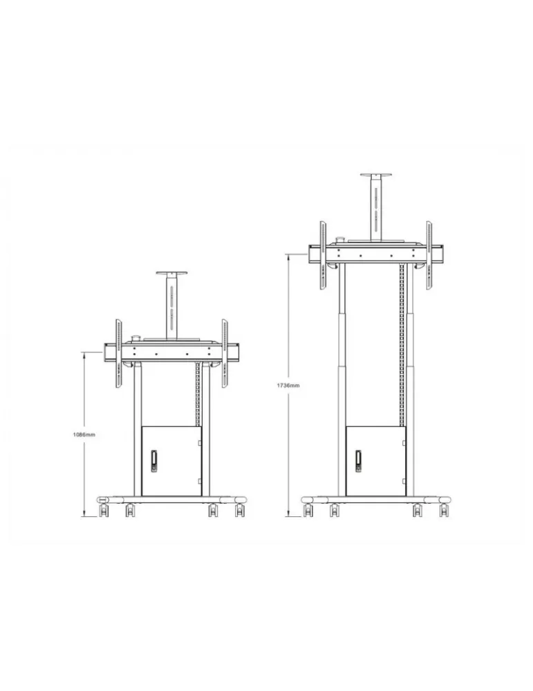 MULTIBRACKETS 6782 Support mobile motorisé  FloorStand Ecran de 42" - 100" - 120kg Vesa Max 800x400 Rack & Support Camera inscl